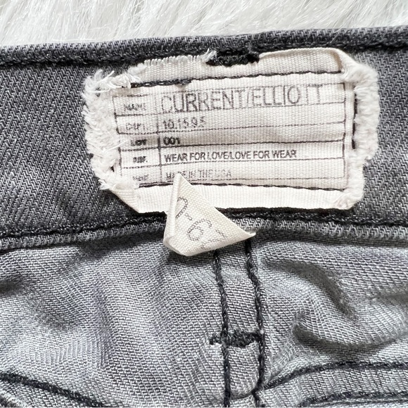 Current/Elliott Destroyed Busted Knee Grunge Moto Gray Skinny Jeans - Picture 12 of 15